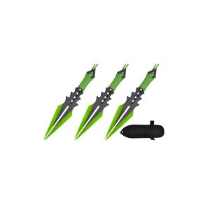 Split Blade Throwing Knife - Green Handle 3PC Set - (T003852GN)