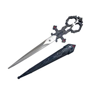10 1/4" Black Bodice Scissors Dagger - (T24001BK)