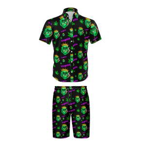 Kingzilla Leaf Shirt and Short Set - Black (SHIRT-1013)