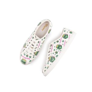 Kingzilla Weed Design Snow Shoe - Size 8- White (SHOE-0006)
