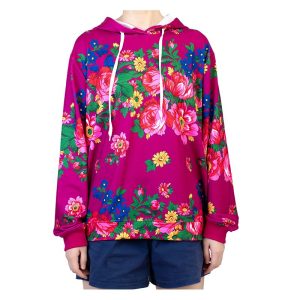 Kokum Floral Hoodies- Fuchsia - Assorted Size (Floral 981)