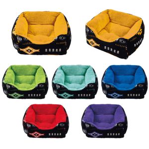 Square Plush Pet Bed with Sherpa Lining, Medium (3333-MD)