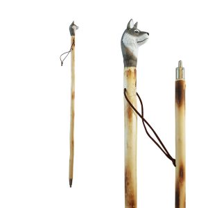 Saint Wolf Design Hand Crafted Walking Stick - (CD-4518)