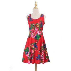 Ladies Kokum Floral Dress (Floral 889-Red)
