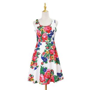 Ladies Kokum Floral Dress (Floral 889-White)