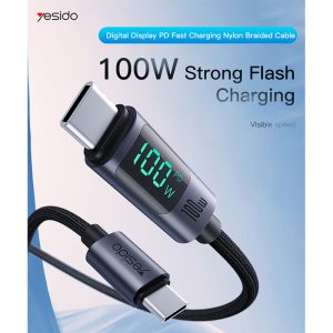 Type C to Type C Data Cable 1.2 Meter 100W - Black (CA158)