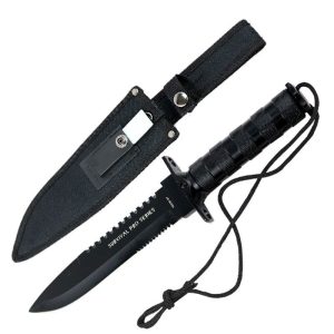 14" Stainless Steel Survival Knife with Sheath Heavy Duty - (5222B-BK)