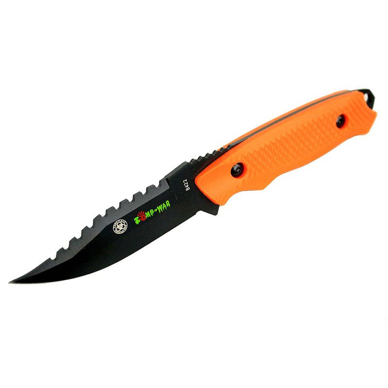 8" Zomb-War Rambo Hunting Knife with Sheath Orange - (8422)