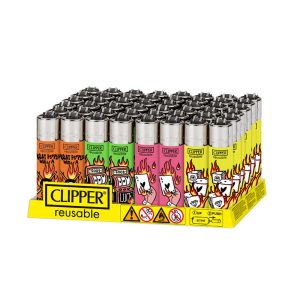 Clipper Re-useable Classic Large Lighters Games on Fire - (CP100058)