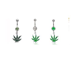 Mr Johnny Green Pot Leaf Belly Ring - Assorted(M056)