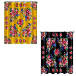Floral Design Shower Curtain - (Floral 1002)