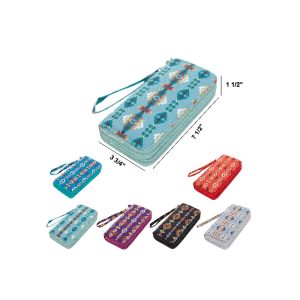 Printed Zippered Clutch Wallet, Solstice Design - (2610)