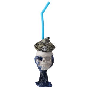 Skull Design Stainless Steel & Resin Bong - Blue (LQN0010)