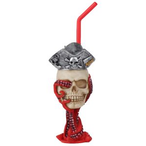 Skull Design Stainless Steel & Resin Bong - Red (LQN0010)