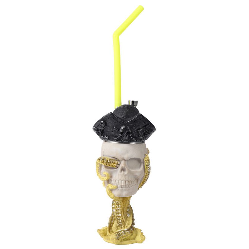 Skull Design Stainless Steel & Resin Bong - Yellow (LQN0010)