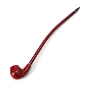 16" Extra Long Hand Carved Stem Wooden Tobacco Pipe - (RT-26)