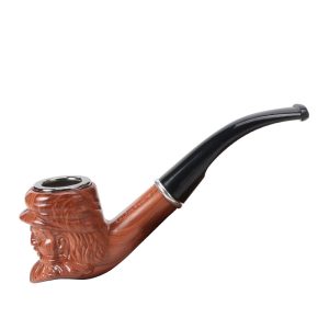 5" Old Man Head Style Brown Resin Tobacco Pipe - (RT-30)