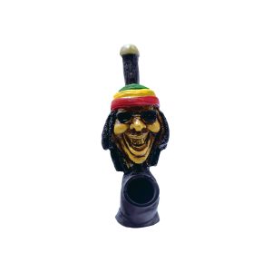 4.3" Stem Resin Tobacco Pipe - Black (SM-005)