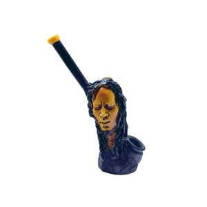 5" Stem Resin Tobacco Pipe - Black (SM-006)