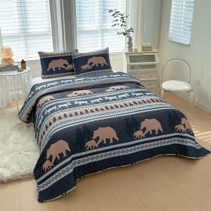 Bear Creek 3 Pcs Queen Size Reversible Quilt Set - (6110-Bear Creek)