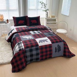 Bear Mountain 3 Pcs King Size Reversible Quilt Set - (6120-Bear Mountain)