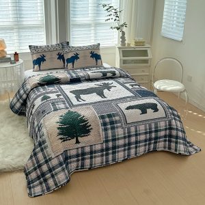 Moose Creek 3 Pcs King Size Reversible Quilt Set - (6120-Moose Creek)