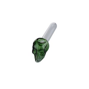 Glass Skull Pipe - Green (AC238-S Green)