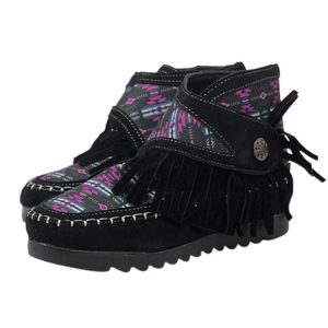 Ladies Moccasins - Purple Neon Black Collection  (0844-2304)