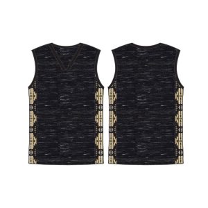 Adult Melange Single Jersey - Side Print - NO (Black Gold) - (1239-1624)
