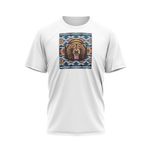 Heavy Sports T-shirt - White - Bear Graphic (1282 Bear)