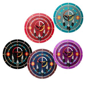 Glass Wall Clock  Medicine Wheel - (2802)