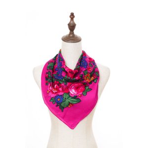 30" x 30" Metallic Kokum Floral Scarf (CD-Scarf-1-30 Metallic Fuchsia)