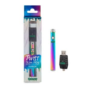 Ooze Slim Twist 510 Thread  CBD Vape Pen Battery + USB Charger - Rainbow (OOZ-129)