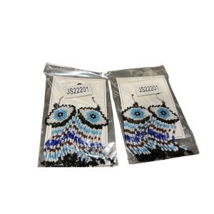 JS22201 Set 9 -  Diamond  Beaded Indigenous Earrings