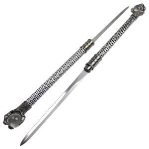 The Hidden Twin Sword 30" Staff Set Eagle Crystal Claw Handle Decorative Sword - (13348)