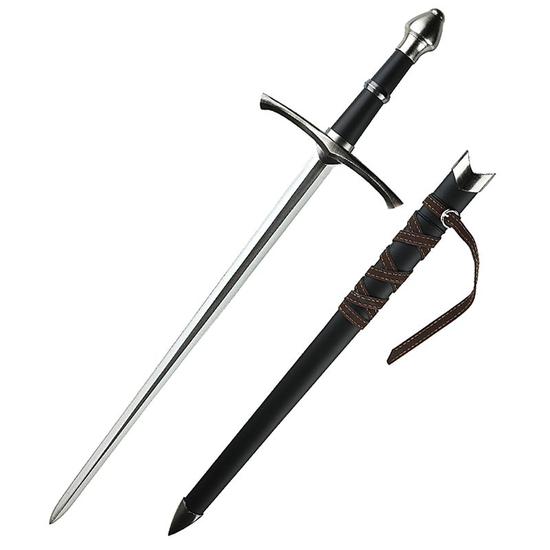 Defender 23" Medieval Style Fantasy Sword Back Arrow Head Black Handle Hard Plastic Scabbard (14089)