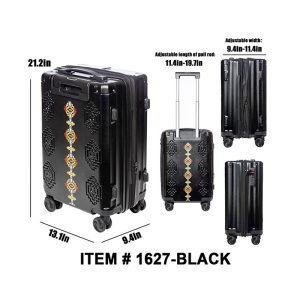 Embossed Solstice Hand Shell Carry On (1627-Black)