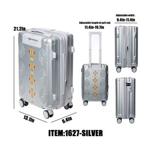 Embossed Solstice Hand Shell Carry On (1627-Silver)