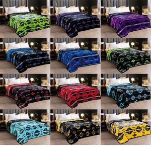 16112 Black Neon Collection Cloud Reversible Twin/Full Blanket (1911)