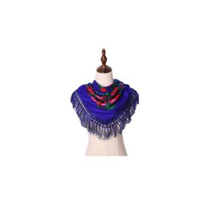 30" x 30" Metallic Kokum Floral Scarf (CD-Scarf-02-30 Metallic Royal Blue)