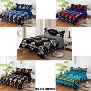 Sherpa Lined Silk Touch 3 Piece King Bed Set - Team Spirit (0217-TS)