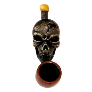 HAND CRAFTED SMALL PIPE - CRACKED SKULL