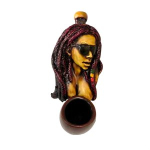 HAND CRAFTED MINI PIPE - RASTA CHICK