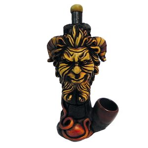 HAND CRAFTED MEDIUM PIPE- RAM HEAD