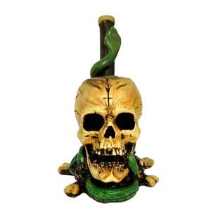 HAND CRAFTED MEDIUM PIPE- SNAKE SKULL-3