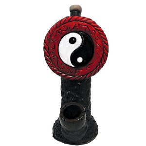 HAND CRAFTED MEDIUM PIPE - YIN YAN SUN