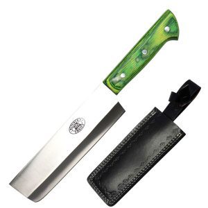 12.5" Butucher Knife , 5"  Green Wood Handle - 13860