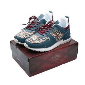Turquoise, Designer Native Print Athletic Shoes