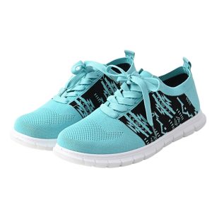 1686 Aqua Designer Native Print Athletic Youth Shoes