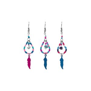 Native Feather Beaded Circle Earring  NA-FTH-BDC